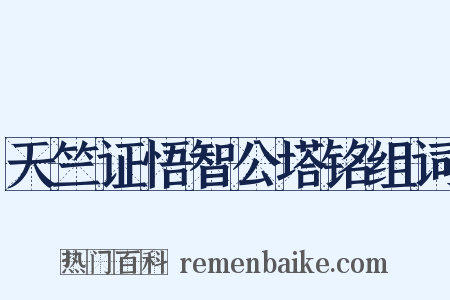 天竺证悟智公塔铭组词是什么意思的图片